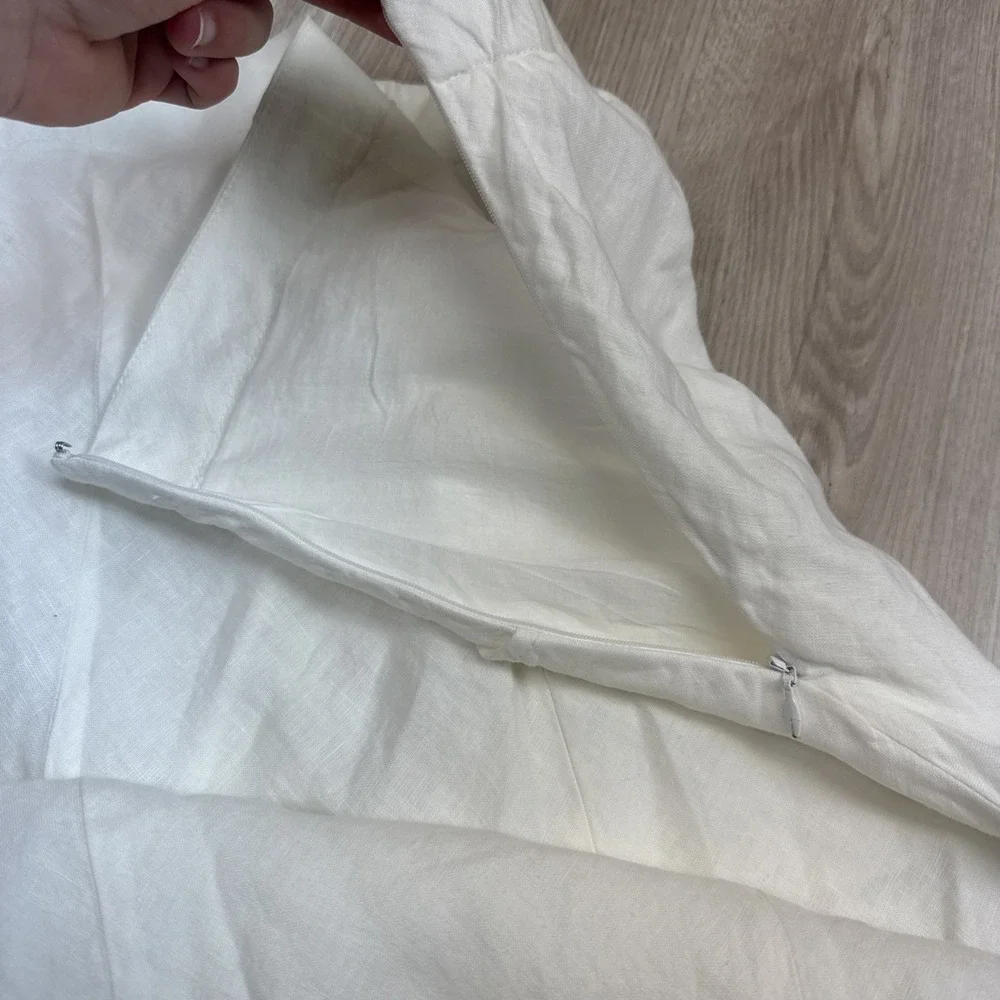 NWT J Jill 100% Linen White Lined Maxi Skirt Plus Size 3X Coastal Wedding Preppy